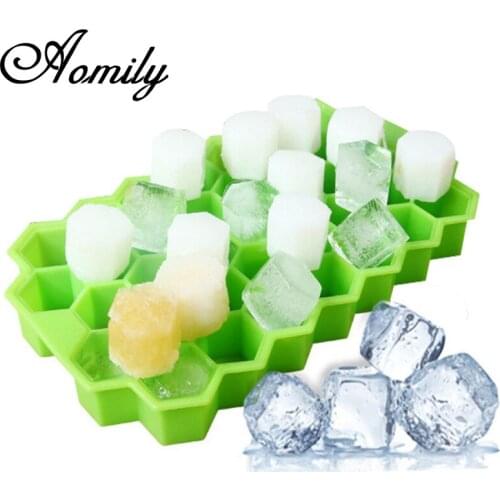 Amoliy 37 Holes Ice Cube Tray Honeycomb Silicone Ice Cube Mold Ice Cube Maker Kitchen Bar Party Whiskey Ice Cream Accessories
