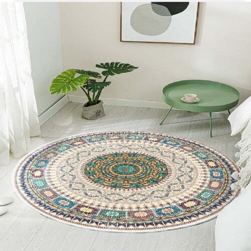 Nordic Ethnic Pattern Moroccan Carpet Living Room Bedroom Bay Window Bedside Round Floor Mat Yoga Mat Geometric Pattern