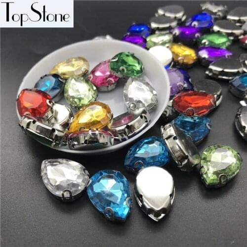 Mix Colors 13x18mm Teardrop Handmade Crystal D Claw Rhinestones 18x13mm drop acryllic fancy stones for dress,jewelry making