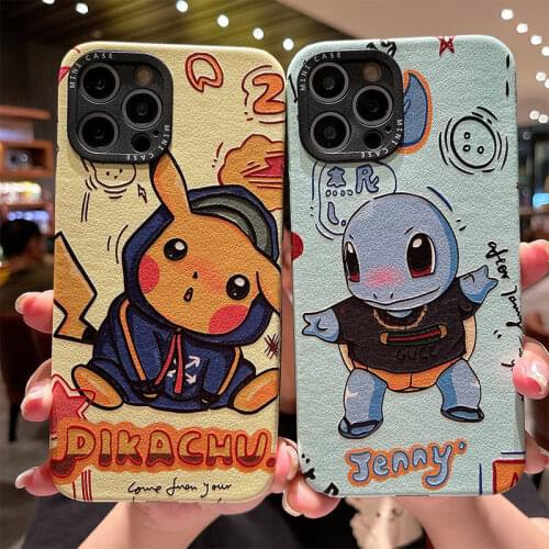 TAKARA TOMY Pokemon Pikachu Hand-painted Phone Case for IPhone 7/8P/X/XR/XS/XSMAX/11/12Pro/12min Phone