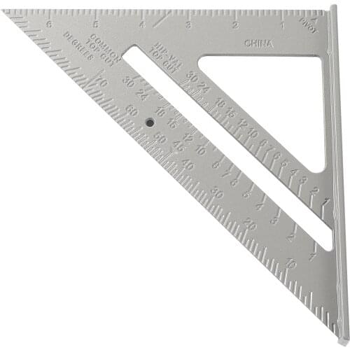 Triangle Rule 90° Thickening Angle Rule Aluminum Alloy Carpenter Measurement Square Ruler For Building Framing Tools Gauges 1 Pc