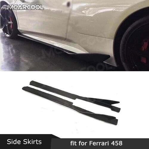 Side Skirts Aprons For Ferrari 458 2011-2014 Carbon Fiber / FRP Door Bumper Sill Protector Cover Car Styling