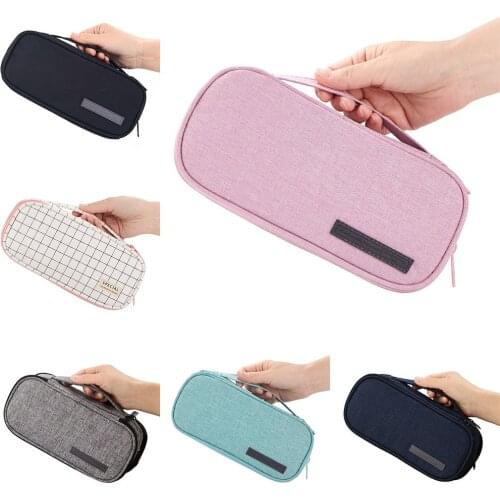 High Quality Kawaii Canvas Large Capacity Pencil Case Bag Portable Pen Brushes Pouch Box Stationery Gifts School Supplies