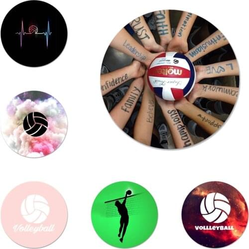 Volleyball Sports Icons Pins Badge Decoration Brooches Metal Badges For Backpack Decoration 58mm