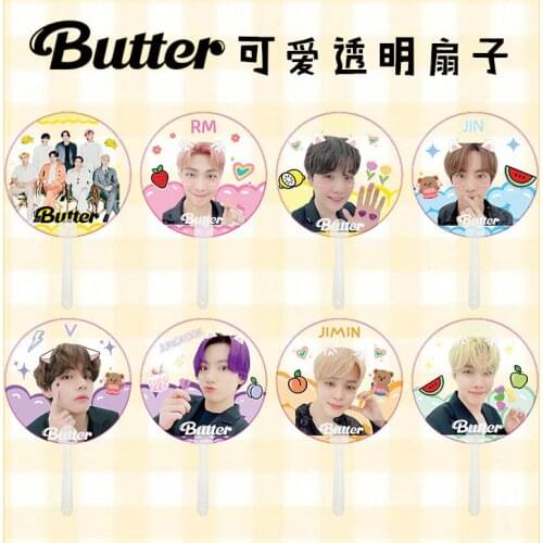 10Pcs/lot Kpop Butter New Album Hand Fan JUNGKOOK JIMIN V JIN SUGA JHOPE Circular Fan Collection Gift Toy Size 18cm
