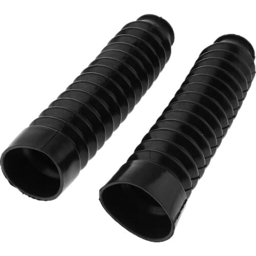 2Pcs Front Fork Motorcycle Dust Cover Gaiters Boots Black Shock Absorbers