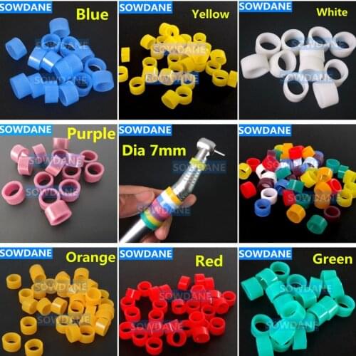 20 Bags Autoclavable Universal Lab Identification Dental Orthodontic Silicone Color Code Ring Rings for Handpiece (Dia. 7mm)