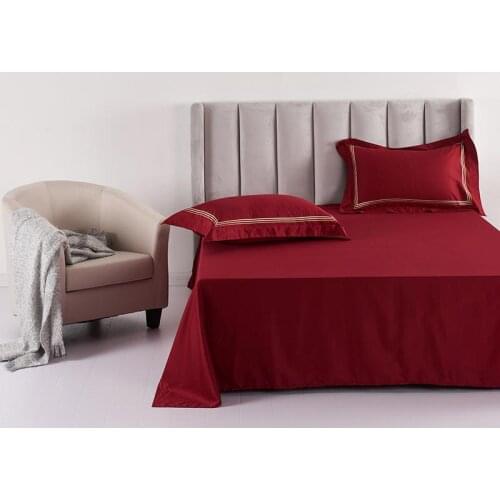 2020 new products 60 long staple cotton satin right angle Bed cover Fitted Sheet Pillowcases 2/3 pcs Solid color Luxury Bedding