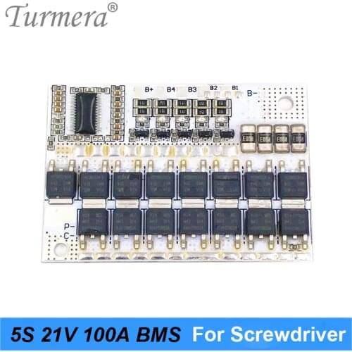 3S 4S 5S BMS 12V 16.8V 21V 100A BMS Lithium Battery Protection Board with Balance Module for 10.8V 14.4V 18V Screwdriver Battery