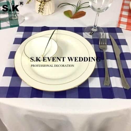 1pcs Sold PV Plaid Linen Table Mat Placemat Coasters Doily Doilies Dining Decor Tableware Mat Pad For Home Wedding Party