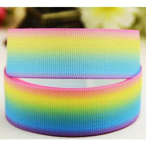 7/8'' 22mm,1" 25mm,1-1/2" 38mm,3" 75mm Ruban satin Gradient Cartoon printed Grosgrain Ribbon party decoration 10 Yards X-02837