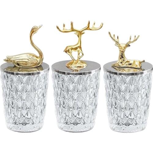 7x15cm Glass Canister Crystal Storage Jars Collection for Candies