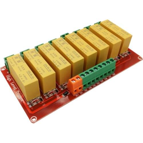 8 channel solid state relay module 5V 12V 24V high level trigger DC control AC load 5A for PLC automation equipment control