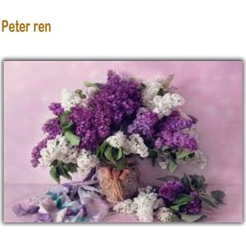 Peter ren Diamond painting cross stitch kits Diamond embroidery flowers Diy crafts 3d Square icon full pictures of mosaic Lilacs