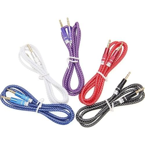 Jack 3.5mm Audio Cable Nylon Braid Candy Car AUX Cable Headphone Extension Code for Phone Car Headset Speaker 300pcs/lot