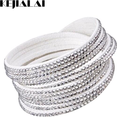 Hot Sale Women Flannelette Stone Bracelet With Full Crystal Fashion Jewelry For Female Wrap Charm Bracelet Kjl007 For Women Gift