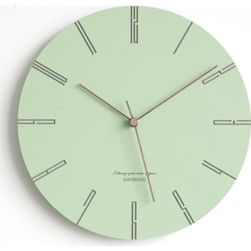 Green Round Wall Clock Silent Creative Pink Wall Clock Modern Design Clocks Wanduhr Living Room Decoration Nixie Watch 50KO518