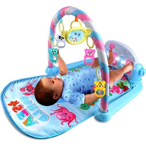 Baby Play Mat Toy Baby Rug Pedal Piano Play Music Crawling Mats Game Blanket Toy With Ringing Bell Rattle Baby Fitness Game Pad