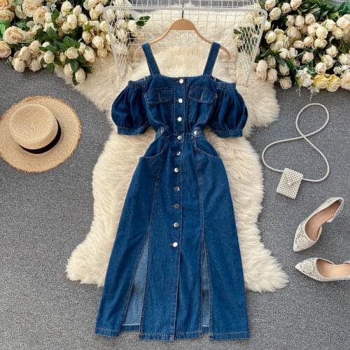 FMZXG Fashion Denim Dresses