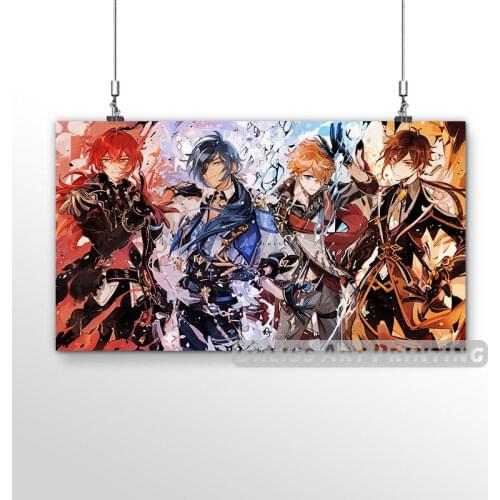 Canvas Anime Genshin Impact Pictures Home Decoration Paintings Poster HD Prints Wall Art Modular Living Room Framed