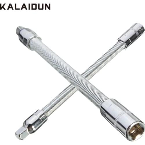 KALAIDUN 1/4'' Drive 150mm Flexible Extension Shaft Bar Adapter Set 6.3mm Hex Drive Socket Ratchet Screw Nut Shaft Wrench