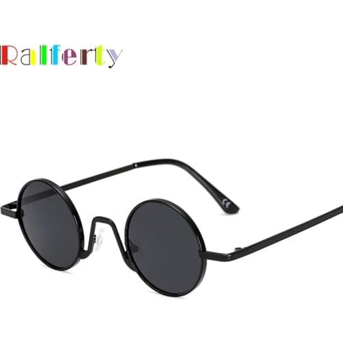 Ralferty 2018 Round Steampunk Sunglasses Men Women Vintage Retro Eyewear Accessories Circle Metal Eyeglasses Black Shades B04