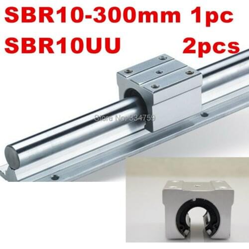 SBR10 linear rail CNC group: 1pc SBR10 L300mm linear guide + 2pcs SBR10 linear bearing block cnc router