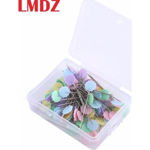 LMDZ 50/100Pcs Patchwork Sewing Pins Flower Button Head Straight Pins DIY Quilting Tool Sewing Accessories Crafts Needles Pins