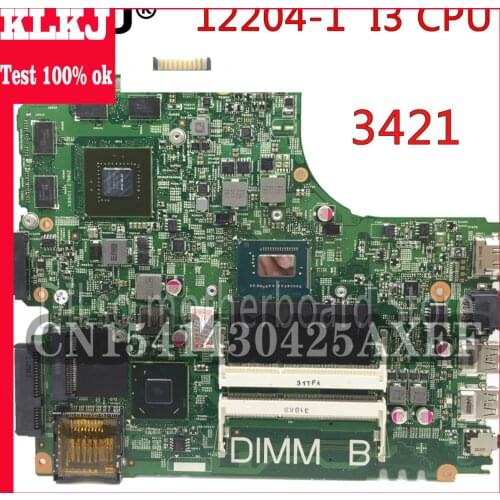 KLKJ 12204-1 3421 Motherboard For Dell INSPIRON 3421 Laptop Motherboard 12204-1 I3 CPU Orginal Test Motherboard