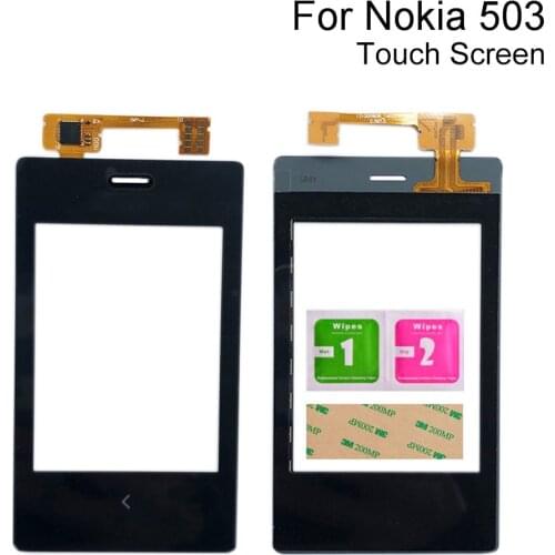 3.0" Mobile Touch Screen For Nokia Asha 503 N503 Touch Screen Digitizer Sensor Outer Glass Lens Panel 3M Glue Tools