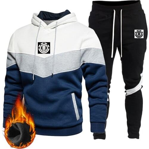 2021Fashion New Mens sportswear Set Splicing brand hooded sportswear spring clothing streetwear hip-hop two-piece men suit 3XL