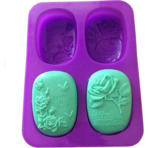 New Holes Silicone Soap Mold Rose Butterfly Shaped Sugarcraft Fondant Soap Mold 3D Flower Mold For Homemade Soap