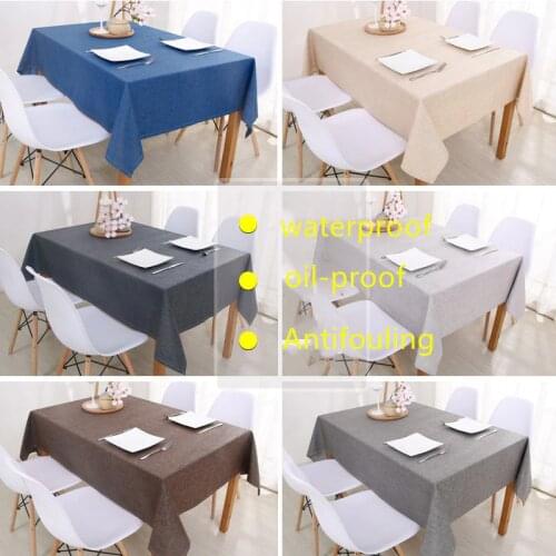 Simple Modern Solid Color Table Cloth Rectangular Waterproof Tablecloth Fabric Coffee Table for Living Room Linen Table Cover