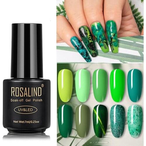ROSALIND 7ml Forest Jungle Grass Color Soak Off UV Gel Nail Polish Lacquer Decoration Nail Varnish Nail Art Nail Gel Polish