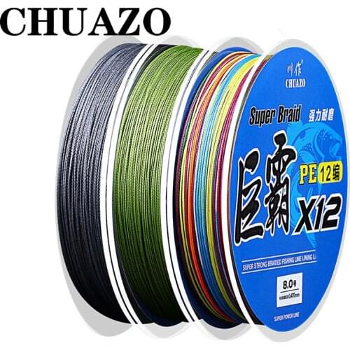 CHUAZO X12 Super 12 Strand Braided Fishing Line 150M Multifilament PE Line Saltwater Fishing Tackle Carp Fishing Line