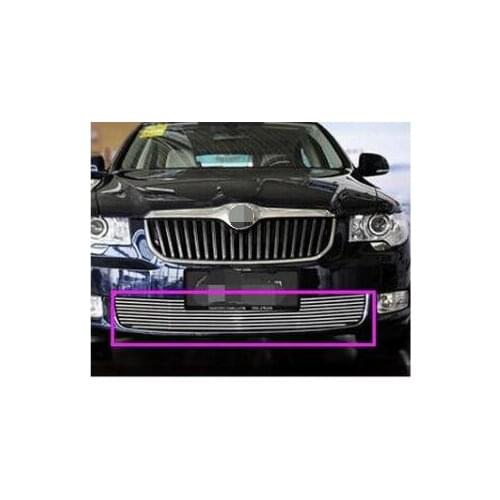 2009-2013 for Skoda Superb Quality Stainless steel Car front bumper Mesh Grille Around Trim Racing Grills