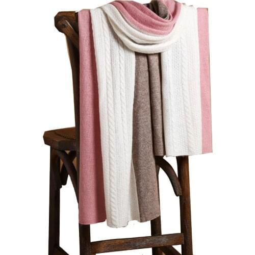 Pure 100% Cashmere Knitted Scarf Women 2020 Luxury Winter Autumn Shawl Wrap Ladies Super Warm Soft Real Cashmere Scarf