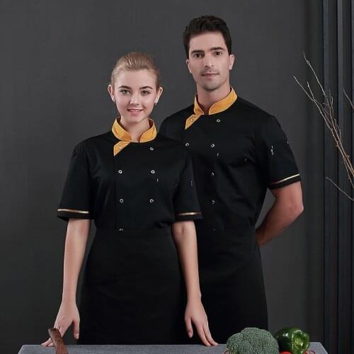 Chef Uniforms Food Service Restaurant Kitchen Workwear Women Men Short Sleeve Double Breasted Catering Jackets Tooling Uniform
