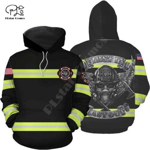 PLstar Cosmos Amazing USA Firefighter Fireman 3D Print Hoodies Sweatshirts Zip Hooded For Men And Women Casual Streetwear Q22