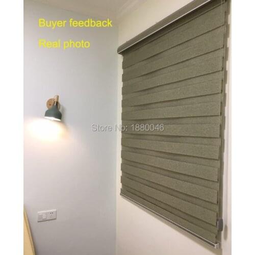Japanese style Gray color Imitation flax Fabric window blinds Aluminium alloy roller blinds zebra blinds for Kitchen/Toilet