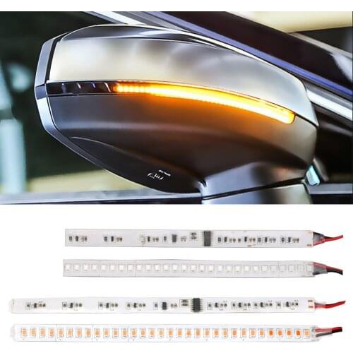 1 Pair Flowing Turn Signal Lamp Rear View Streamer Strip Motorcycle Water Turn Signal Light Car Modified Streamer Strip