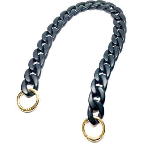1pcs 50cm Fashion Acrylic Chain Buckles Dumb Black Frosted Decoration Chain for Handbag Shoulder Bag Purse Hardware Accessories