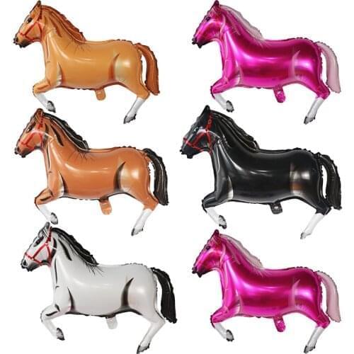 10/30/50pcs Large Horse Balloons Birthday Party Supplies Mylar Balloon Kids Classic Toys Animal Foil Helium Balloon Wholesale