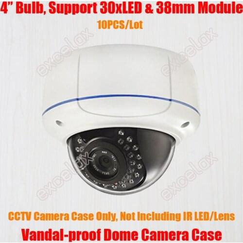 10PCS/Lot Vandal-proof Varifocal 30xLED IR Dome Camera Case IP CCTV Security Ceiling Mount Metal Vandal Resistant Housing Casing