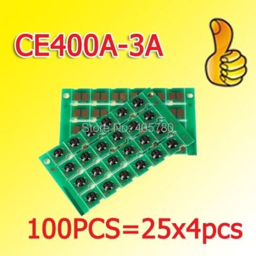 100pcs=25X4pcs CE400A/CE401A/CE402A/CE403A chip compatible for Laserjet Enterprise 500 MFP M575