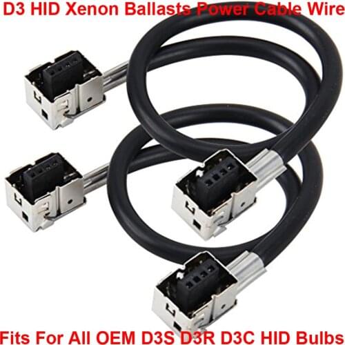 2PCS D3 D3S D3R D3C OEM HID Xenon Headlight Bulbs Lamps Ballasts Wire Harness Cable Adapter Holder Wiring Socket Plug N Play