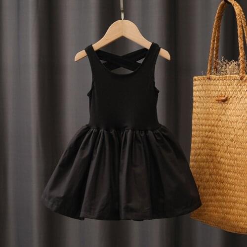 2021 Summer girl baby clothes kids black suspender dress baby 1 year birthday clothing princess party tutu dresses dance dress