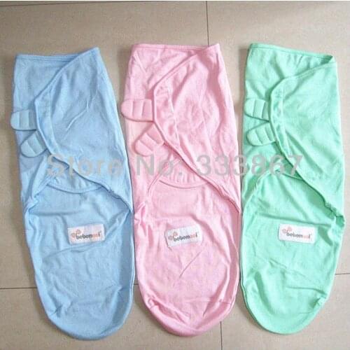 3 Infant Baby Swaddle, Wrap Blanket Sleepsack, Cotton Soft, 3 Colors Pink,Green,Blue , 4-9months,14-22lbs, Wholesale
