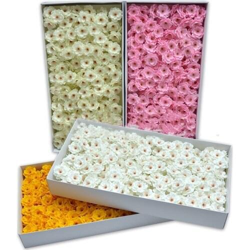 50pcs Cherry blossoms Heads Romantic Wedding Valentines Day Gift Wedding Banquet Home Decoration Hand Flower Art