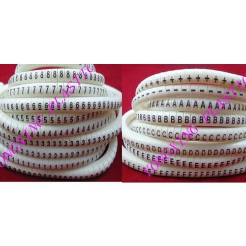 900PCS/lot EC-1 2.5mm2 18 number and letter cable marker digital lletter number ABCDEF+-0123456789 each 50PCS yellow color